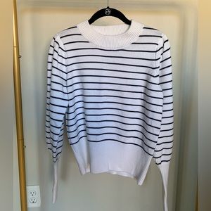 French Connection Winter White Striped Sweater